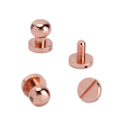 Pikkukuva 7 / 8: 20 sarjan messinkiset niitit, hapettumisenesto, ruusukullanväriset matkatavaroiden rautaosat, käsilaukkujen, kenkien tarvikkeet, koko 8x7 mm