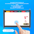 Miniatyrbillede 4 af 8: 5 tommer touchscreen-skærm til Raspberry Pi til Ubuntu 800x480 HD Multimedia Interface Plug and Play Touch Screen