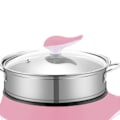 Miniatyrbillede 2 af 7: Elektrisk Komfur Multifunktionel To Hastigheder Bærbar Mini Elektrisk Stegepande Wok Riskogemaskine til Studerende Sovesal (AU 220V)