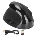 Miniatyrbild 1 av 8: Vänsterhand vertikal mus 2.4G trådlös vertikal ergonomisk mus Uppladdningsbar mus med USB adapter Justerbar DPI för PC Svart