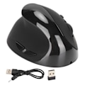 Pikkukuva 1 / 8: Vasenkätinen pystyhiiri 2.4G langaton pystysuuntainen ergonominen hiiri ladattava hiiri USB sovittimella säädettävä DPI PC:lle musta