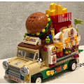 Miniatyrbild 8 av 8: Matvagnsblockleksak pedagogisk lindring av tristess barn matvagnsbyggblock för pojkar flickor hamburgare bil 638 block