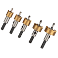 Miniatyrbillede 5 af 8: 5 stk. HSS-spiralbor med hulsave til plademetal