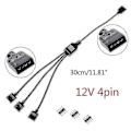 Miniatyrbillede 1 af 2: 12v 4pin Rgb Forlænger Adapter Kabel Mboard Til Rgb Konnektor Splitter Hub Til Pc Led