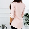Miniatyrbilde 2 av 3: Sommer Chiffon Bluse Dame Zip Tee Skjorte Rosa Plus Størrelse S