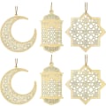 Miniatyrbilde 1 av 5: 6-delt Eid Mubarak trepyntsett - DIY Moon Wind Shape Dekorasjoner