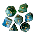 Pikkukuva 4 / 5: 7 x Maalatut Monitahokkaat Nopat Perhepelit DND RPG MTG Korttipeleihin Perheille B