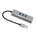 Pikkukuva 3 / 8: 4-porttinen USB3.0-keskitin, moniporttinen Plug and Play, 5 Gbps:n huippunopeudella toimiva USB3.0-RJ45-verkkoadapteri, USB-telakka, hopeanharmaa