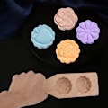 Miniatyrbillede 4 af 8: Dobbelt smuk mønster DIY månekageform grøn bønne kage wienerbrød bageform til hjemmet (#10)
