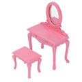 Miniatyrbillede 6 af 8: Dukkehus Sminkebord 1:12 Skala Pink Høj Simulation Lys Farve Mini Sminkebord til 1:12 Dukkehus