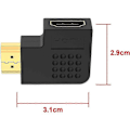 Pikkukuva 3 / 5: HDMI-kulmaliitinpakkaus 90 ja 270 astetta Uros-Naaras Pystysuora Litteä Adapteri