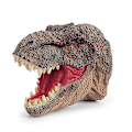 Miniatyrbild 2 av 5: Läskig Grön Allosaurus Dinosaurie Handdocka - Mjuk Gummianimalhuvud Leksak för Barn 3-12 År