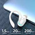 Pikkukuva 3 / 7: Yksikorvainen Bluetooth-kuuloke Puhdas valkoinen Stereo HD-ääni Langaton Mono-kuuloke Urheilujuoksuharjoitteluun