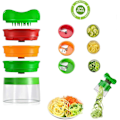 Miniatyrbilde 1 av 5: Håndholdt grønnsakskutter, 4 i 1 justerbar, sklisikker og lett grønnsaksskreller, spiralskreller, perfekt for gulrot, agurk, potet, zucchini
