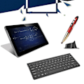 Miniatyrbillede 4 af 8: KM-801 Slim Mini 2.4G trådløst tastatur pen muse sæt til notebook desktop smart TV (sort + rød)