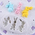 Miniatyrbillede 4 af 5: DIY Fondant Form Silikone Tegneserie Kanin Form Chokolade Kageforme Bageudstyr