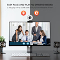 Miniatyrbilde 7 av 8: Full HD 4K webkamera datamaskin webkamera videokamera innebygd ringlys webkamera