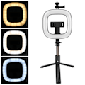 Miniatyrbild 7 av 8: Trådlös Bluetooth Selfie Stick Fyll Ljus Stativ Skrivbord Selfie Stick Fällbart Stativ Stativ
