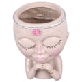 Miniatyrbilde 3 av 8: Ansiktsplanter Pot Resin Love Style Lady Head Sukkulent Planter Kvinne Ansikt Blomsterpotte med Dreneringshull Spader for Innendørs Utendørs Hvit