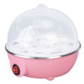 Miniatyrbillede 6 af 8: Kyllingeægkoger fylder op til 7 store kogte æg Anti-tørbrænding Automatisk sluk-æggepoacher med varmeplade EU-stik 110V Pink