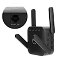 Miniatyrbild 8 av 8: Trådlös Wifi Repeater Signalförstärkare Räckviddsförlängare Datortillbehör AC 110-240V Svart EU-kontakt