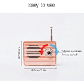 Pikkukuva 4 / 5: Langaton retrokaiutin, kannettava retro Bluetooth USB -kaiutin sisäänrakennetulla mikrofonilla, pöytäkoneen kirjahyllyn juhlakaiutin (pinkki)
