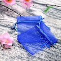 Miniatyrbilde 4 av 4: 100 stk. Organza Poser, Organza Gaveposer Smykkeposer, Lavendelposer for Smykker Gaver Godteri Bryllup-7x9cm Blå