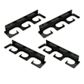 Miniatyrbillede 3 af 8: 4 stk. fiske stang holder robust pladsbesparende stilfuld holder 6 stænger vægmonteret fiskestang rack til indendørs udendørs sort