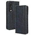 Miniatyrbilde 1 av 5: kompatibel Honor 90 Magnetisk Stativ Lommebok Telefondeksel PU Lær Retro Telefon Shell Case-I Blå