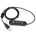 Pikkukuva 7 / 8: H901 USB-liitäntä QD-kaapeliadapteri säädettävällä äänenvoimakkuudella Call Center -kuulokemikrofonisovitin 3,5 mm:n kuulokemikrofonilaitteille, harmaa