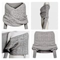 Miniatyrbillede 2 af 3: Vintermode Unisex strikket sjal med ærmer - 1 stk light grey
