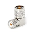Miniatyrbilde 1 av 5: UHF PL259 Hann til SO239 Hunn Rettvinklet RF Adapter Kobling