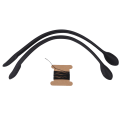 Miniatyrbilde 1 av 5: DIY ekte skinnveskestropper - 2 stk Black
