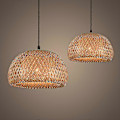 Miniatyrbillede 3 af 5: Belysning Rattan Lampe Håndlavet Bambus Lysekrone Retro Cafe Bar Lounge kompatibel med Have Restaurant Soveværelse