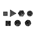 Miniatyrbilde 1 av 8: 7 stk elektroniske lysende terninger for festspill, polyhedral terningsett for brettspill, svart