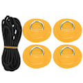 Miniatyrbilde 1 av 8: 4 stk PVC-lapp elastisk tausett D-ring lapp strikktausett rustfritt stål D-ring putegul