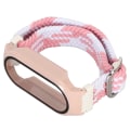 Pikkukuva 6 / 8: Pehmeä nylon watch ranneke puskurilla case, lisävaruste, joka sopii Mi Band 7:lle vaaleanpunainen valkoinen ja vaaleanpunainen case