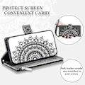 Miniatyrbillede 4 af 5: Til Samsung Galaxy A54 5G PU Læder Mandala Blomst Præget Håndtaske Lynlåslomme Etui Stativ Flere Kort Slots Flip Cover med Rem-B6 Grå
