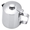 Miniatyrbilde 1 av 4: Melkekanne i rustfritt stål med lokk - 350 ml kapasitet, ideell for latte art og espressomaskiner