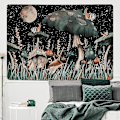 Miniatyrbild 3 av 5: Svamp Gobeläng Måne och Stjärnor Gobeläng Snigel Gobeläng Växt och Löv Gobeläng Rum Väggbonad (130 x 150 cm)