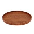 Miniatyrbillede 2 af 8: Træ serveringsbakke 11,8 tommer robust træ enkel elegant rund multifunktionel træ tebakke til cafe kontor spisebord mørkebrun