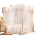 Miniatyrbilde 2 av 8: Luxury Princess Four Corner Stolper Seng Gardin Baldakin Netting Myggnett Sengetøy (M)