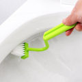 Miniatyrbillede 3 af 4: 2 stk. buet rengøringstoiletbørste i plastik til toilet, køkkenvask og badeværelse
