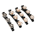 Miniatyrbilde 3 av 8: 4 STK flettet hårklemmer Rhinestone Glitrende Elegant dekorativt hårnål Andnebbklemme for kvinner