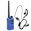 Miniatyrbild 8 av 8: Bärbar Walkie Talkies Set Handhållen LCD-display Walky Talky med Öronsnäcka 100‑240VBlå EU-kontakt 100‑240V