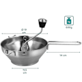 Miniatyrbillede 3 af 5: Rustfri Stål Si med 3x Sieve Indsatser - Si Mølle til Suppe, Marmelade, Babygrød, Saucer - 3 Sieve Indsatser - Møllepresse