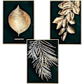 Miniatyrbild 1 av 5: Set med 3 Design Väggaffischer Skog Guldblad Palm Träd Ramlös Väggkonst Dekor För Vardagsrum