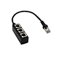 Pikkukuva 3 / 4: RJ45 Ethernet-jakaja, 1 urosliitäntä 3 naarasliitäntään LAN-sovitinkaapeli Super Cat5:lle, Cat5e:lle, Cat6:lle, Cat7:lle Ethernet-pistorasian liitäntää varten
