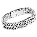Miniatyrbild 3 av 8: Magnetiskt armband i titanstål med dubbla rader magneter, silver, modernt smycke, present till män, 21 cm/8,27 tum