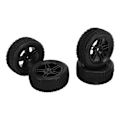 Pikkukuva 7 / 8: 4 kpl RC-renkaita 12 mm:n vannekehiä ja kumirenkaita sarja Vaihtorengassarja ja pyöräsarja 1/16 RC-autoon Musta